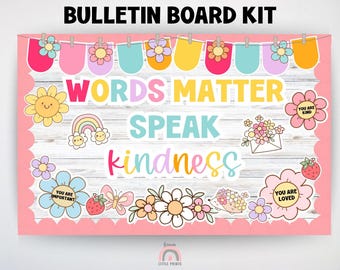 Kindness Bulletin Board Kit, Spring Classroom Decor, Class Door Decoration Posters, Mental Health Affirmations for School, Office, Church