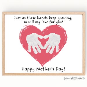 Mother’s Day Handprint, Mom Handprint Art Craft Sign, Gift for Mom From ...