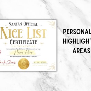 Carta editable de Papá Noel, certificado de buena suerte, cartas a Papá Noel, caja de Nochebuena, carta al Polo Norte, nota imprimible de Papá Noel imagen 4