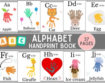Alfabet Handafdruk Art Memory Book ABC Handafdrukken Knutselen Kinderen Baby Baby Aandenken AZ Brief Klaslokaal