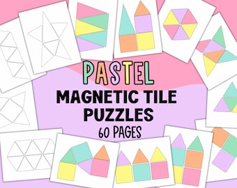 Magnetic Tiles Templates, Magnet Tile Activity Card Puzzles Printables Toddler Building Blocks Ideas Busy Activites Preschool Daycare Class