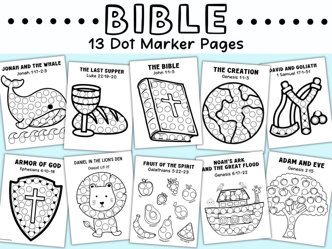 Bible Dot Marker Art, Church Sunday School Do A Dot Coloring Pages ...