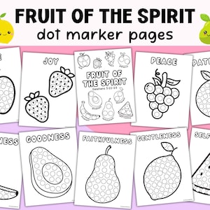 Fruit of the Spirit Dot Marker Activity Pages Sunday School Bible Do A Dot Marker Jesus Coloring Sheets Preschool Church Craft Religious