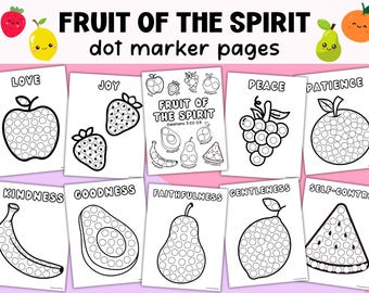 Fruit of the Spirit Dot Marker Activity Pages Sunday School Bible Do A Dot Marker Jesus Coloring Sheets Preschool Church Craft Religious