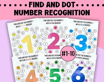 Number Recognition Dot Marker Activity Pages, Do A Dot Marker Coloring ...