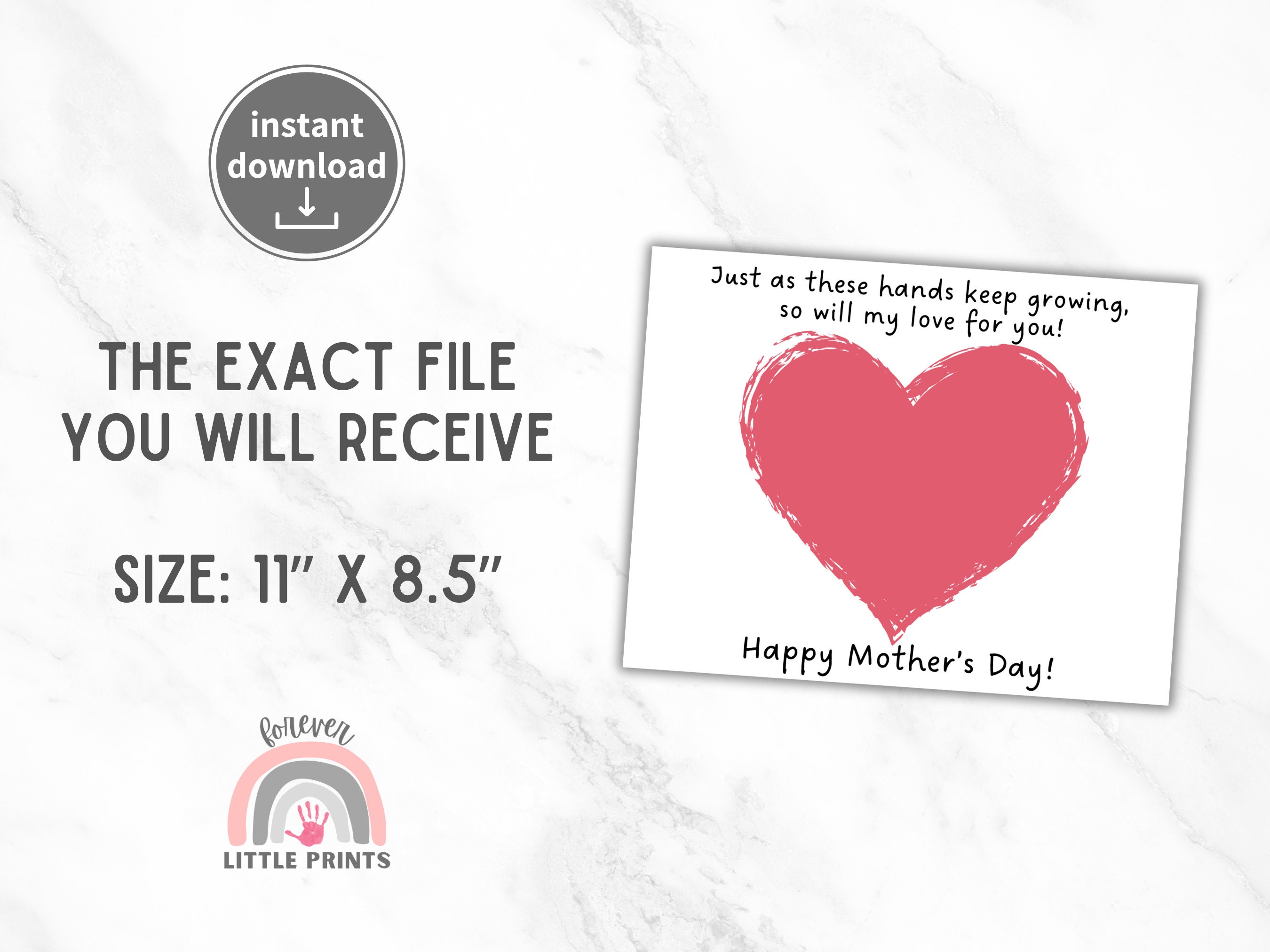 Mother’s Day Handprint, Mom Handprint Art Craft Sign, Gift for Mom From ...