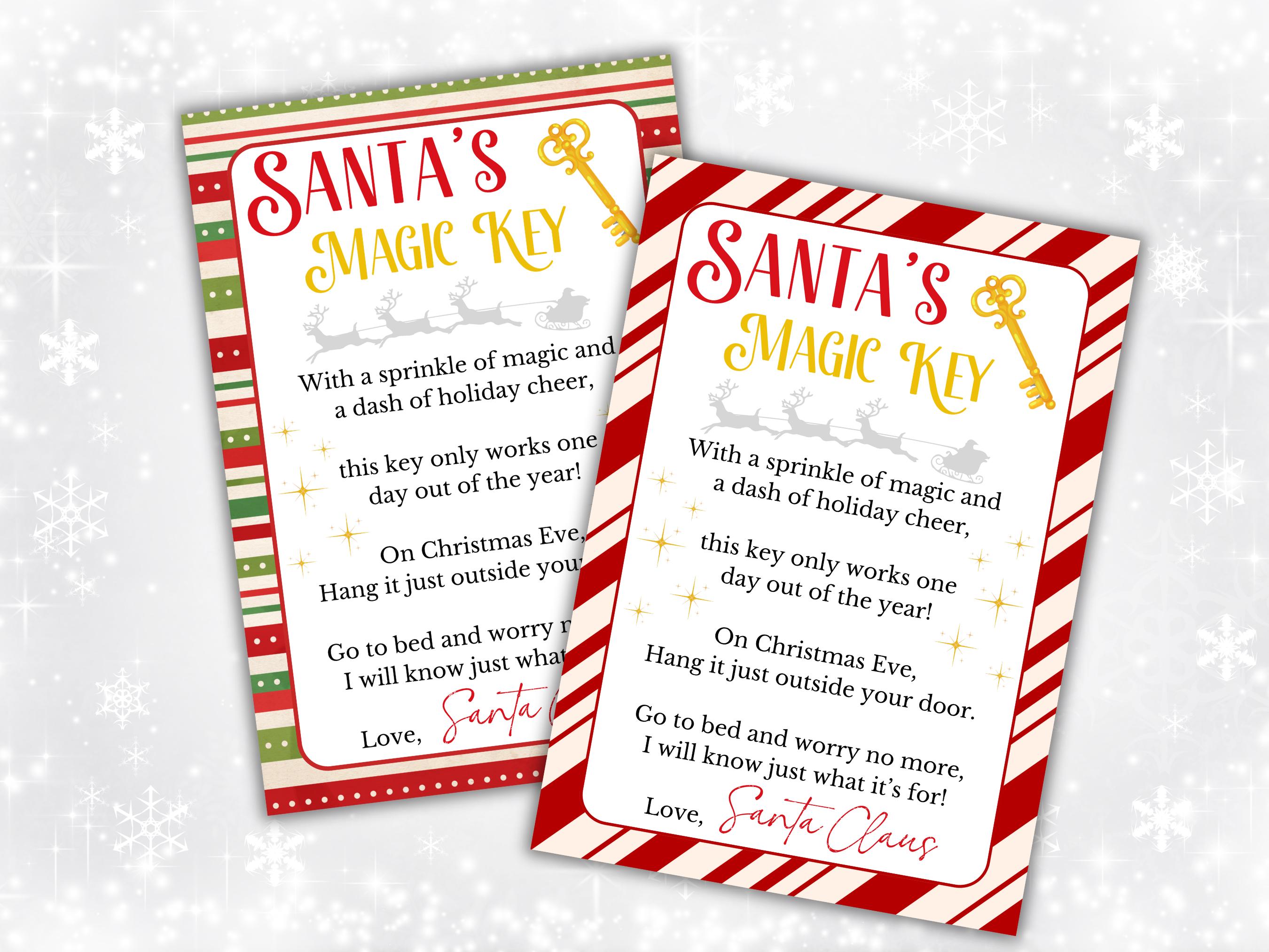Santa's Magic Key Tag Printable for Kids Christmas Eve Box, Christmas ...