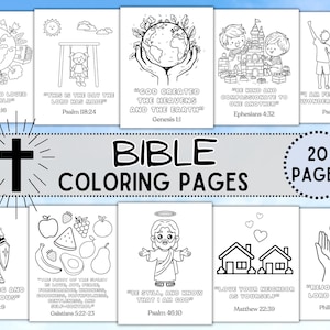 Bible Coloring Pages Sunday School Activity Bible Verse Coloring Sheets Preschool Church Children Craft God Christian Kids Printables