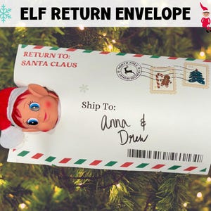 Elf Return Envelope Printable, Elf Arrival Day Envelope, Christmas Elf Props, North Pole Delivery Mail for Elf, Holiday Tradition