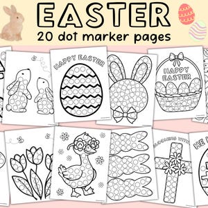Easter Dot Marker Printable, Do A Dot Marker Coloring Activity, Dot Sticker, Easter Coloring Page, Fine Motor Activities