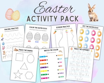 Easter Activity Printable for Kids, Preschool Worksheets, Easter Printable Activity Pages, PreK Worksheet Homeschool