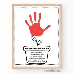 Mother’s Day Handprint Art, Gift for Mom from Baby Infant Toddler Kids, Mothers day Keepsake Footprint, First Mothers Day Present