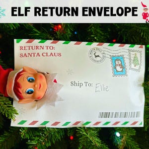 Koperta zwrotna dla elfów do druku, List z okazji przybycia elfów, Świąteczne rekwizyty dla elfów, Poczta na Biegun Północny dla elfów, Tradycja świąteczna