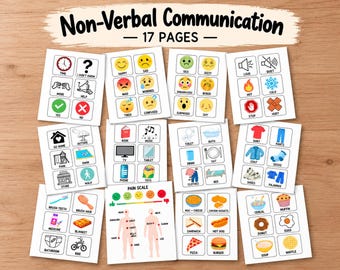 Non Verbal Communication Cards, Adult Visual Board Conversation Cards, Nonverbal Autism Flashcards, Therapy Emotion Card, PECS Mini Cards