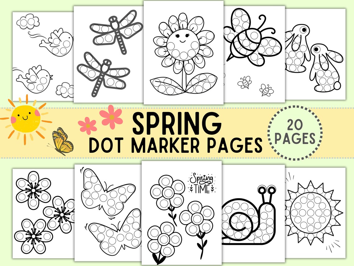 Spring Dot Marker Printable, Do A Dot Marker Coloring Preschool and ...