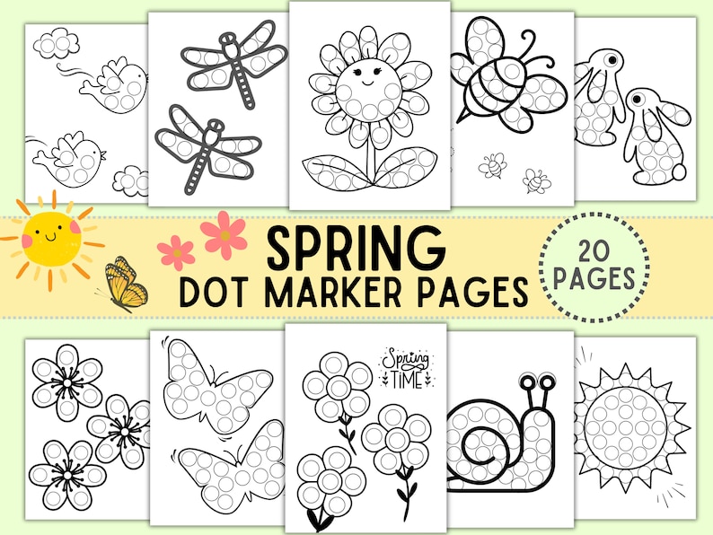 Spring Dot Marker Printable, Do A Dot Marker Coloring Preschool and ...