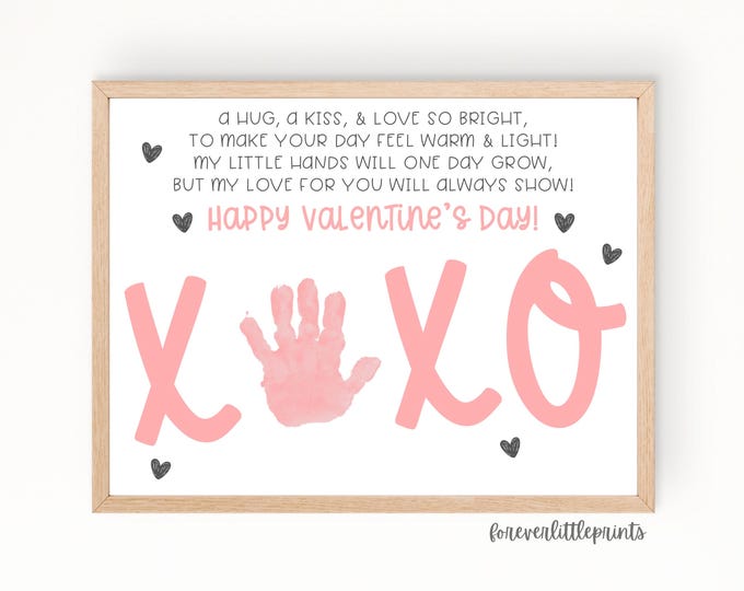 XO Handprint Art: Valentine's Day Craft (digital Download) - Etsy Canada