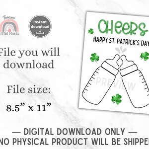 St Patrick’s Day Footprint Craft for Infant Toddler Baby, Saint Patrick’s Craft, Kids Activity, Shamrock St Patrick Daycare Handprint Art image 2