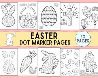 Easter Dot Marker Printable, Do A Dot Marker Coloring Activity, Preschool Printable, Easter Coloring Page