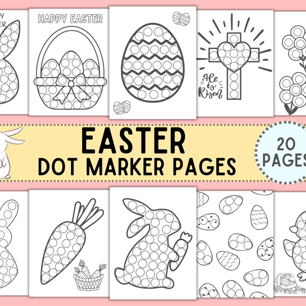 Easter Dot Marker Printable, Do A Dot Marker Coloring Activity, Preschool Printable, Easter Coloring Page