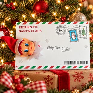 Elf Return Envelope Printable, Elf Arrival Day Letter, Christmas Elf Props, North Pole Delivery Mail for Elf, Holiday Tradition