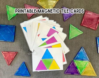 Tarjetas con fichas magnéticas, plantillas de rompecabezas con actividades con fichas magnéticas, actividades para niños imprimibles, ideas de bloques de construcción para niños pequeños, tarjetas didácticas para preescolar