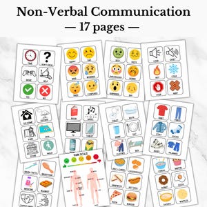 Non-verbale communicatiekaarten, gesprekskaarten voor volwassenen visueel bord, non-verbale autisme-flashkaarten, therapie-emotiekaart, PECS-minikaarten