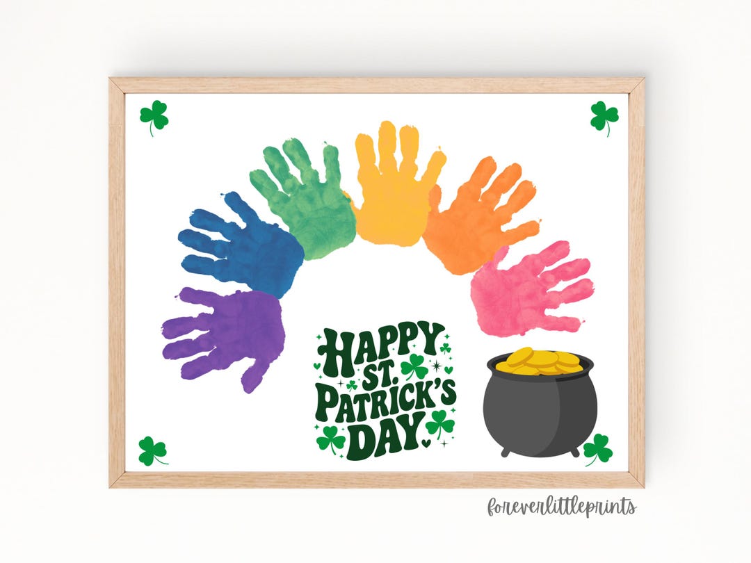 St Patrick’s Day Handprint Craft for Kids Toddlers Baby, Saint Patrick ...
