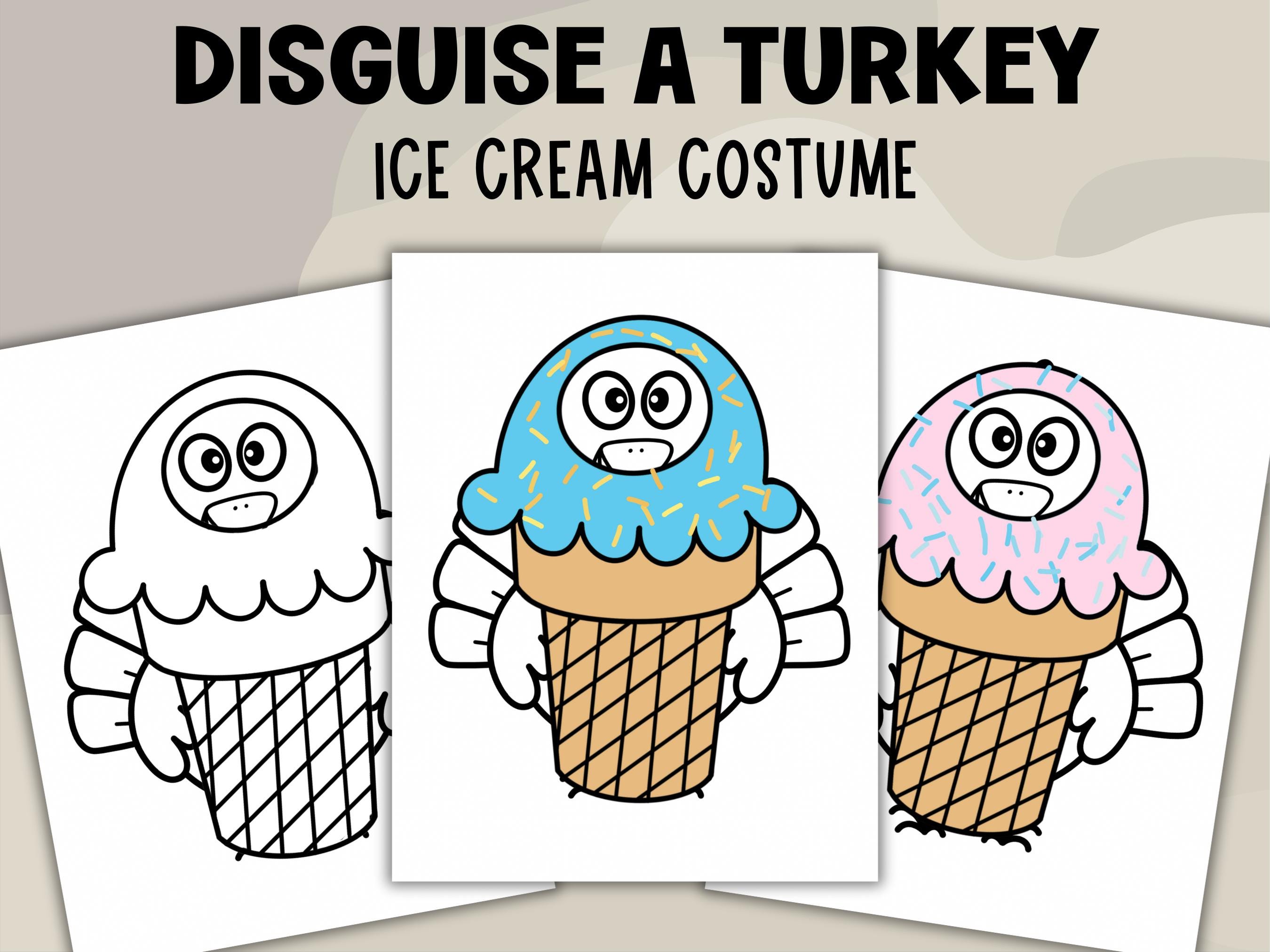 ice cream turkey disguise - etsy