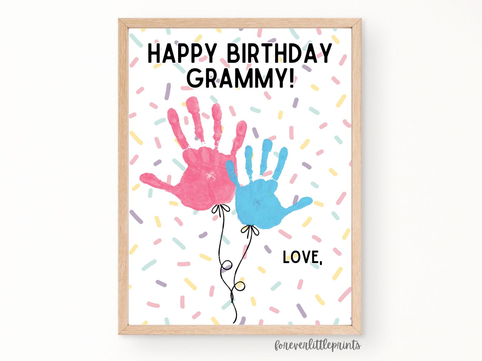 Happy Birthday Grammy Handprint Balloons Art, Gram Personalized ...
