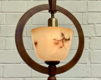Marmeren Art Deco plafondlamp/hanglamp "LA LUNA" uit de jaren 20/30