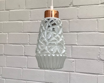 opaline copper-colored BRUTOS 70s MCM pendant light GDR hanging lamp