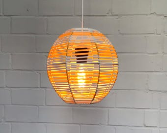 Yellow 70s DDR Pop Art Spaghetti Lamp Thread Light Pendant Light Lamp