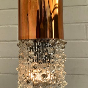 VEB NARVA Leuchtenbau Lengefeld - DDR | copper-colored 70s bubble glass pendant lamp