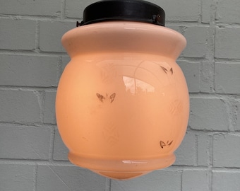 Roze Art Deco plafondlamp uit de jaren 20/30, hanglamp, lamp