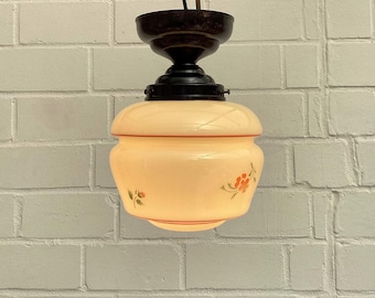 Small opal glass Art Deco 20s 30s ceiling light hanging lamp lamp light