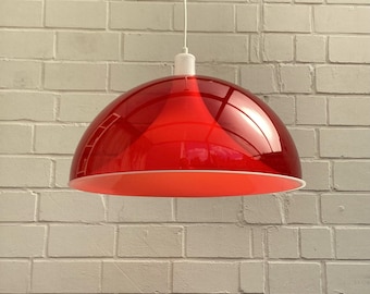 VEB Neontechnik Halle - GDR | Red 70s 80s Space Age Pendant Lamp Pop Art Lamp