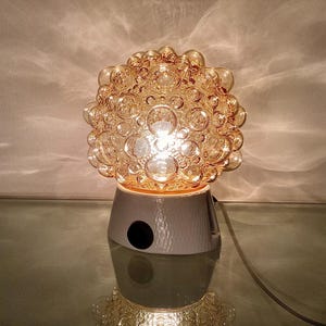 rare amber colored glass & ceramic 70s 80s bubble glass wall lamp wall light plafoniere plafond