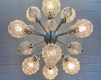 Elektrofém ISZ | Grote Mid-Century Modern 60s 70s Sputnik Space Age GDR Lamp