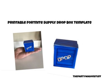 Fortnite Drop Box Etsy - fortntite printable supply box template favor box or cake topper