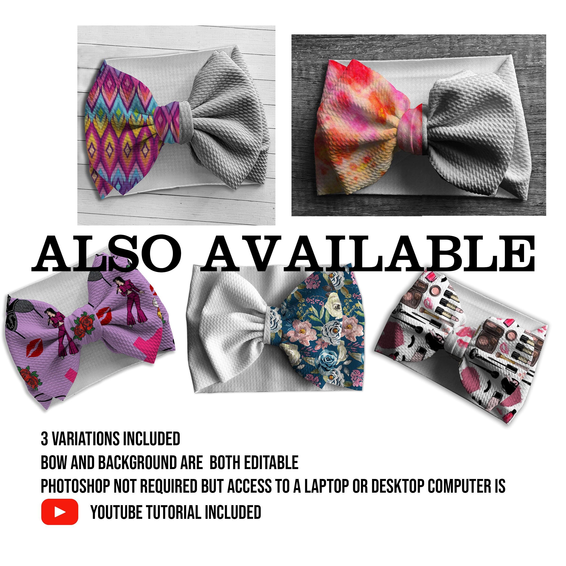Download Hair Bow Mockup Hairbow Mockup Template bow digital mockup ...