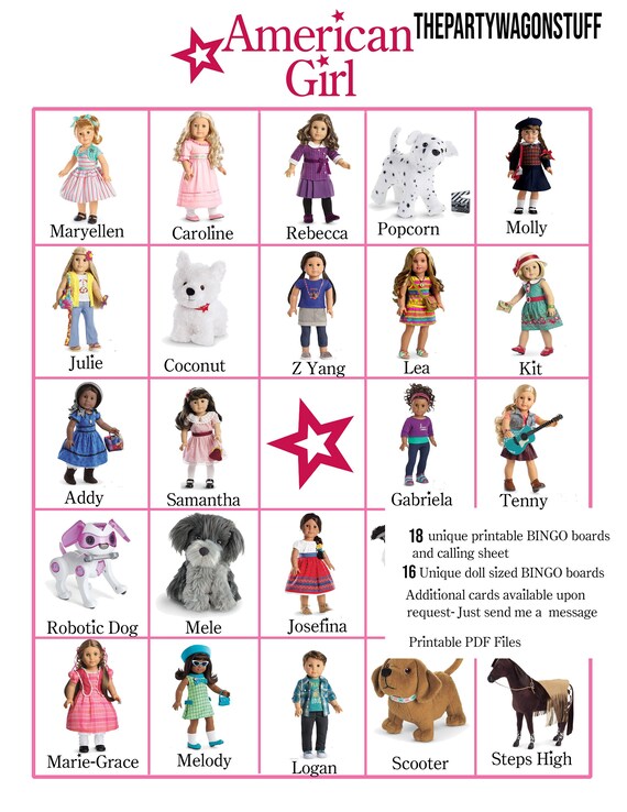 american girl bingo