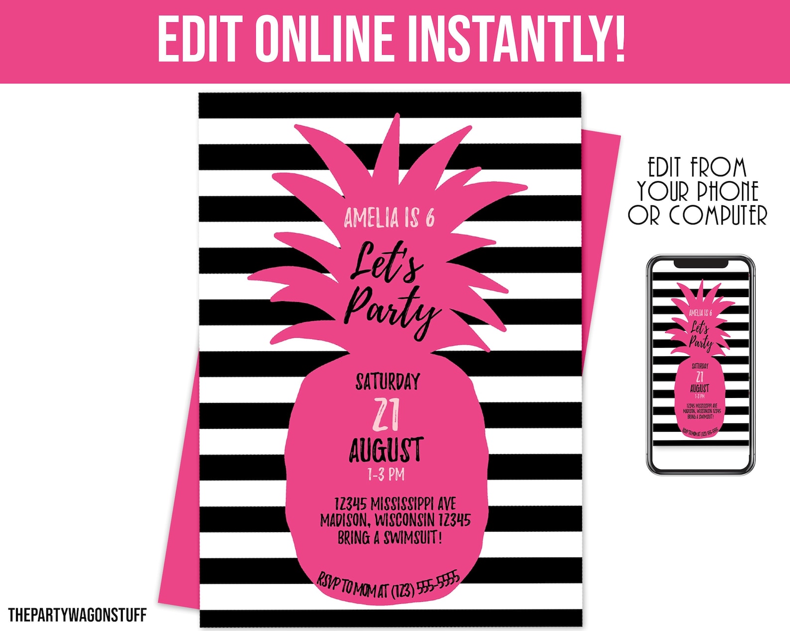 Pineapple Party Invitation Personalized Pineapple Party | Etsy