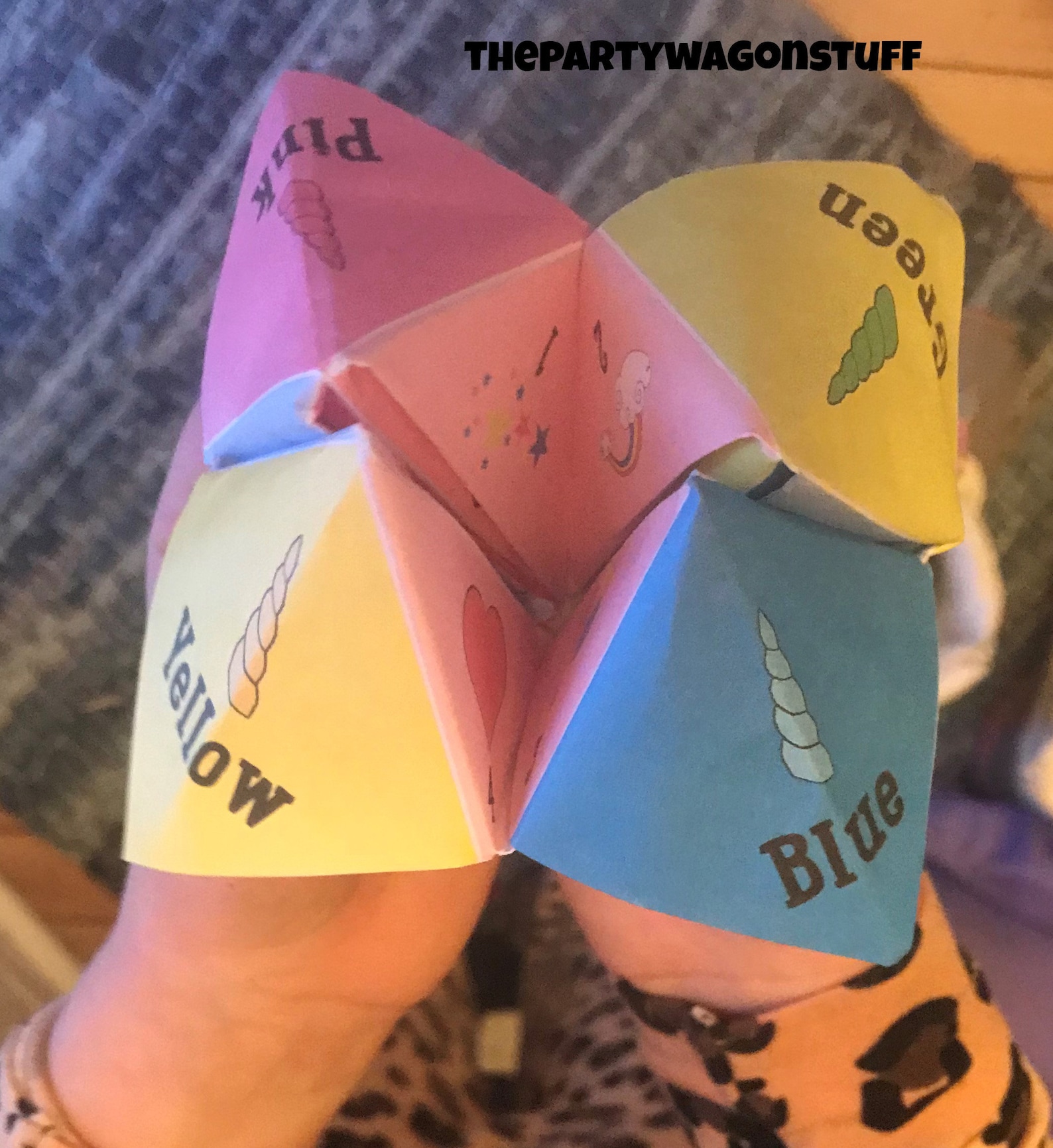 Unicorn Fortune Teller or Cootie Catcher Craft Great Party Etsy