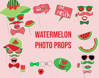 Arbuzowe rekwizyty do fotobudki, jeden w melonie, artykuły na imprezę, arbuzowe urodziny, do wydrukowania natychmiastowe pobranie 1st First, wycięty plasterek owocu