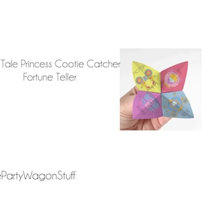 Princess Fortune Teller / Cootie Catcher Printable Craft Birthday Parties, Party Favors, Printable Party Activity, Origami, Instant download