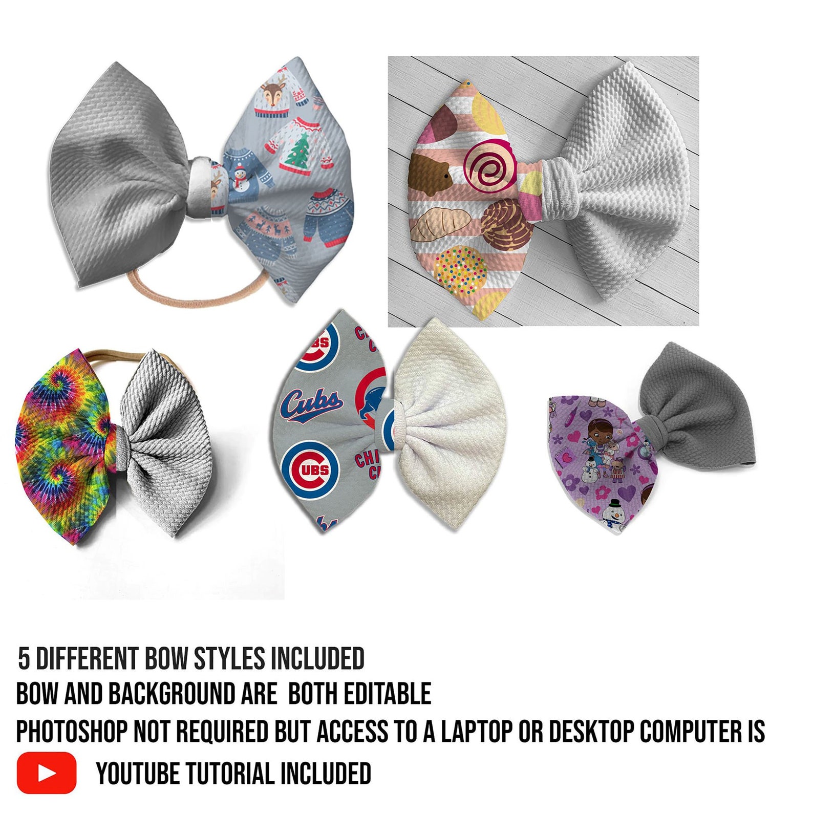 Download Hair Bow Mockup Hairbow Mockup Template bow digital mockup ...