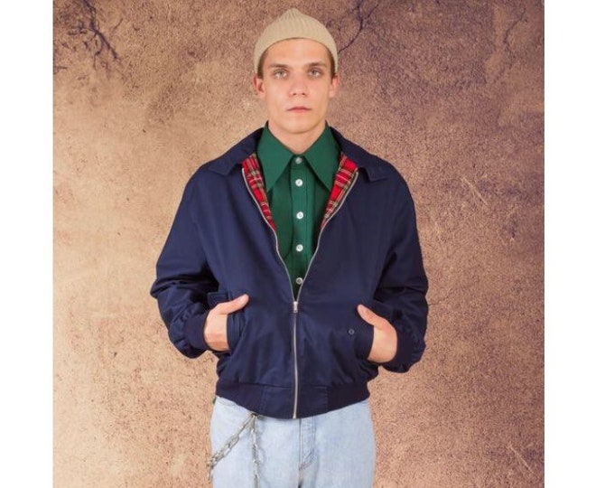 90s vintage classic Ivy Oxford bomber jacket for Hipster Men's Vintage clothing connoisseurs