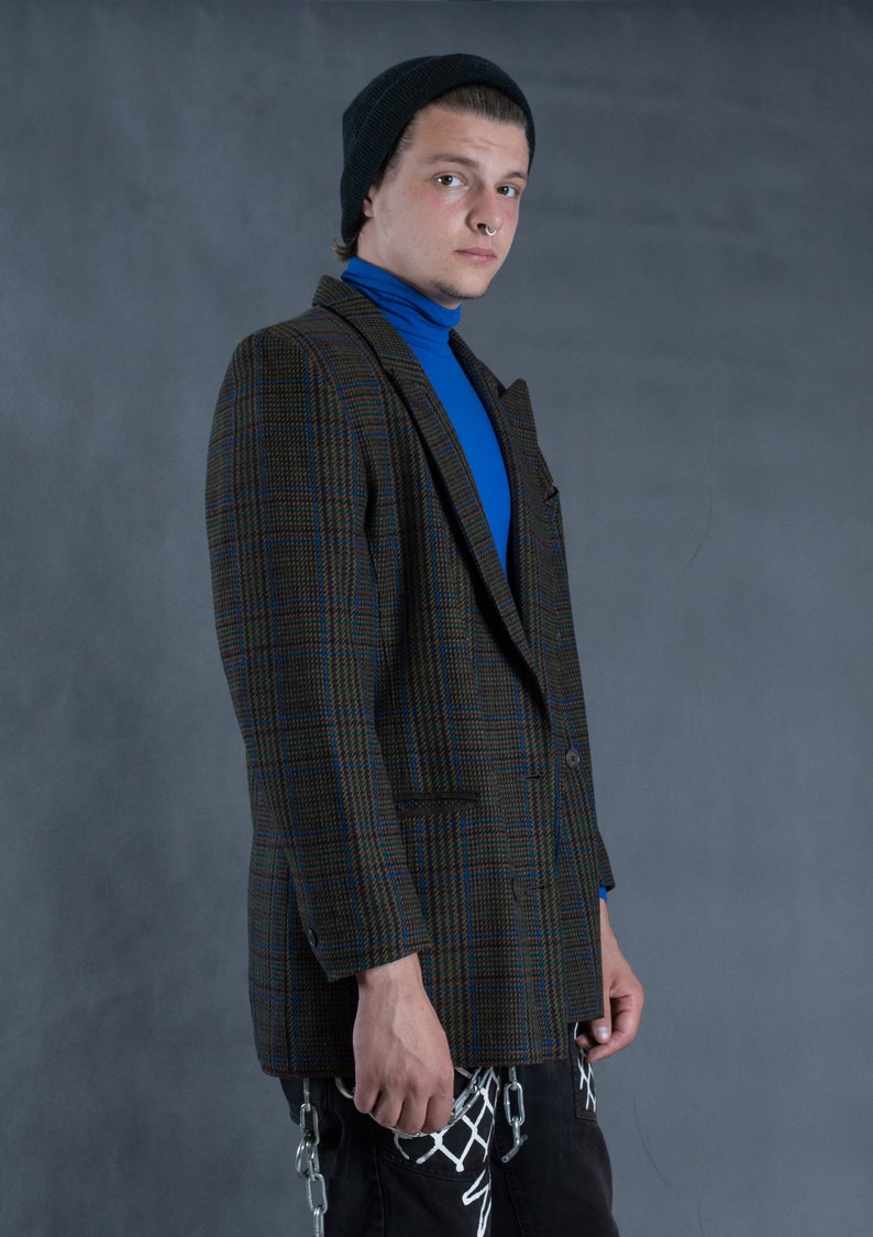 mens plaid blazer vintage