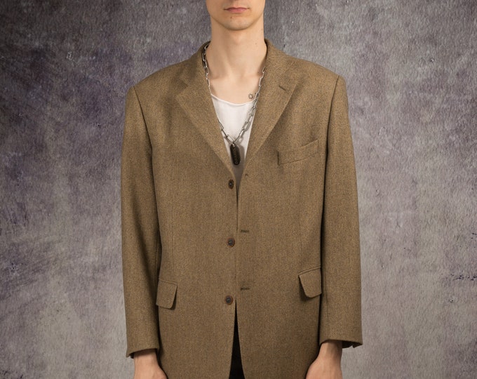 90s blazer in elegant style, in beige color / vintage clothing by MOOHA
